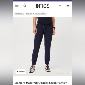 Figs maternity navy Jogger scrub pant size small